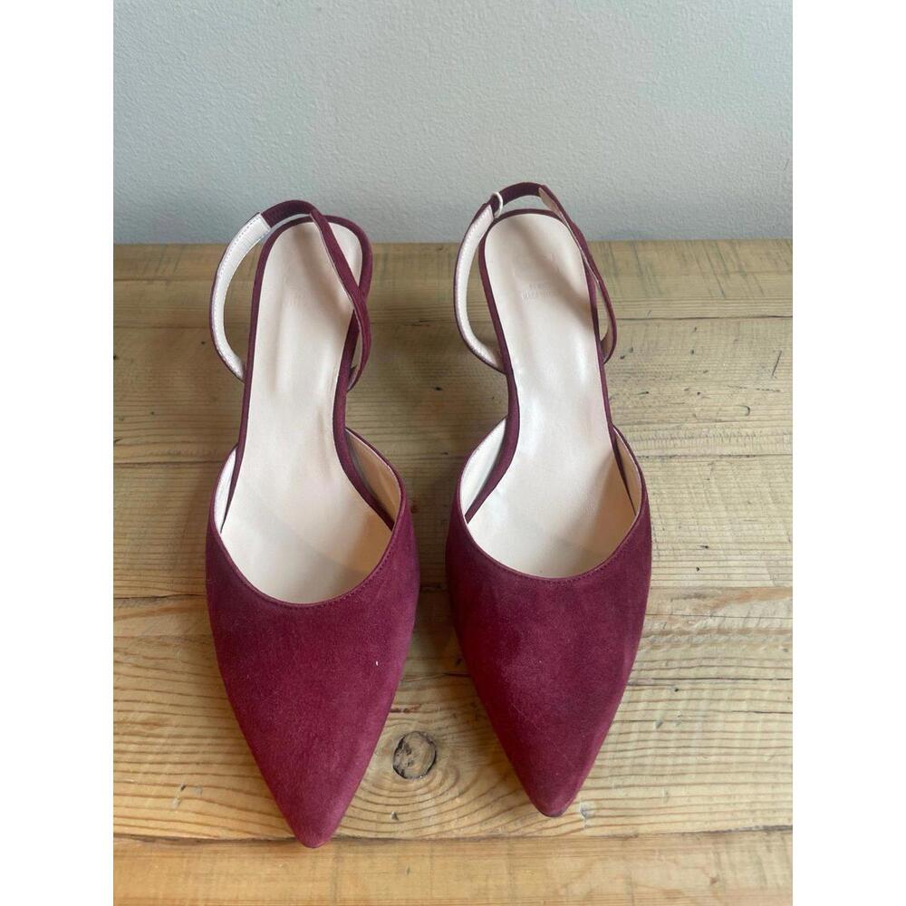 Yoox Burgundy Suede Slingback Heels – Made in Italy (Size 41)